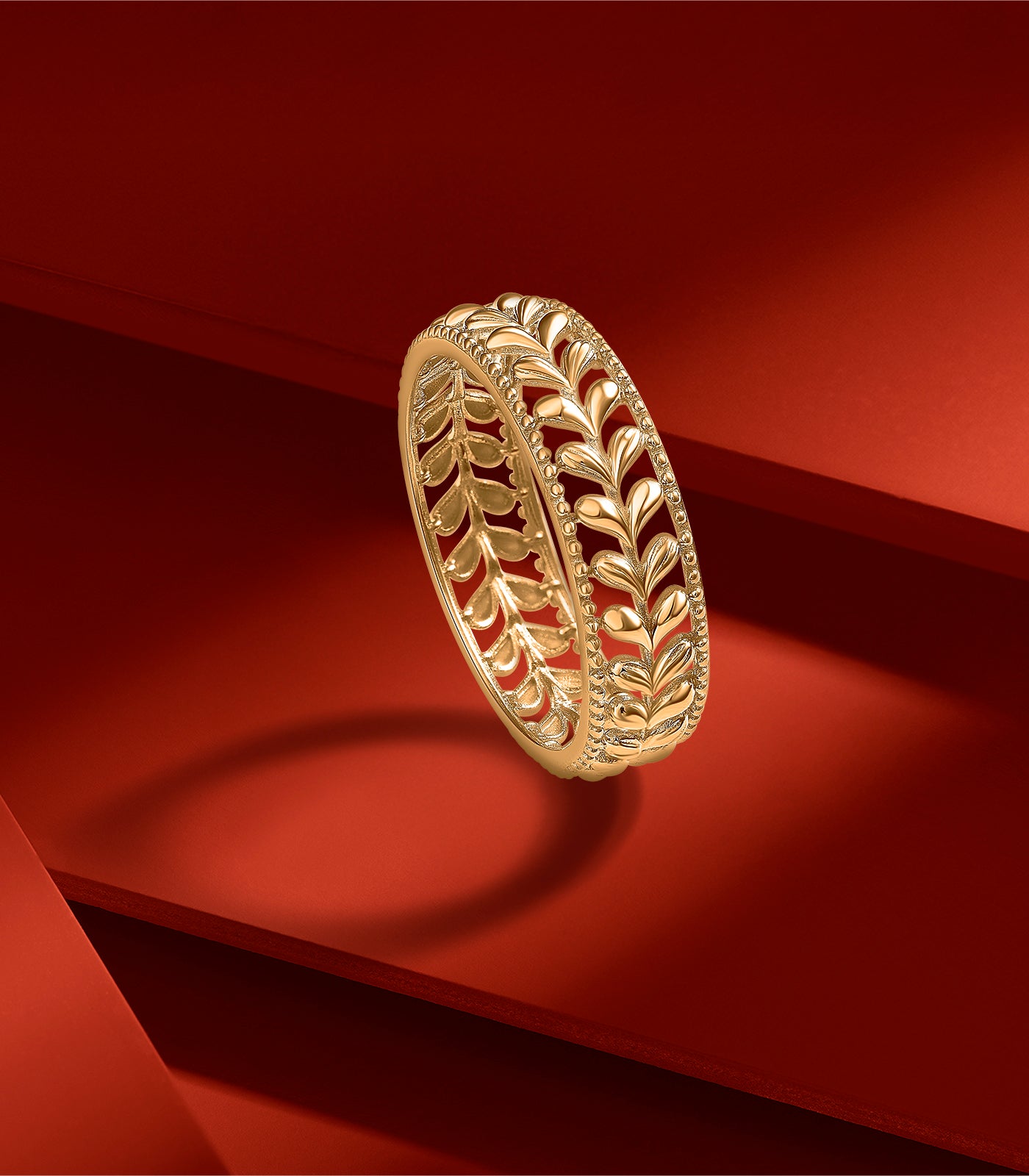 Shining Bloom Gold Finger Ring