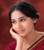 Green Flower Traditional Gold Nath (Pierce Type)