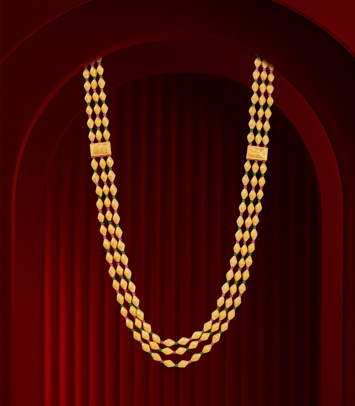 Tri Layered Beaded Necklace