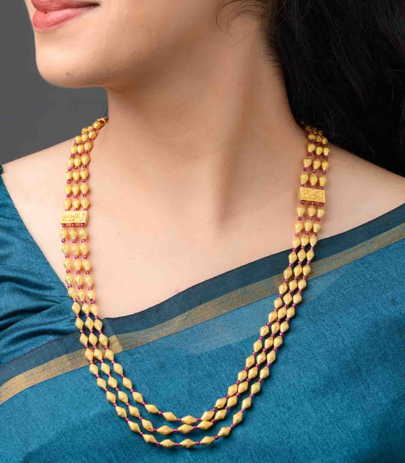 Pendant Mohan Mala Design Mohan Mala Gold Chain Designs PNG Sons