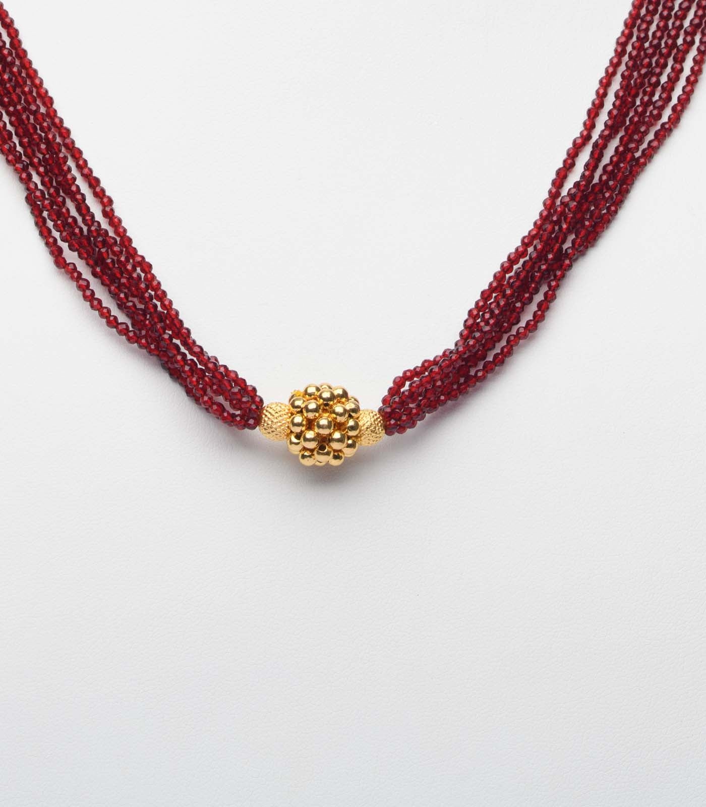 Necklace | Buy Dark Maroon Beads Radiant Gold Pendant Necklace ...