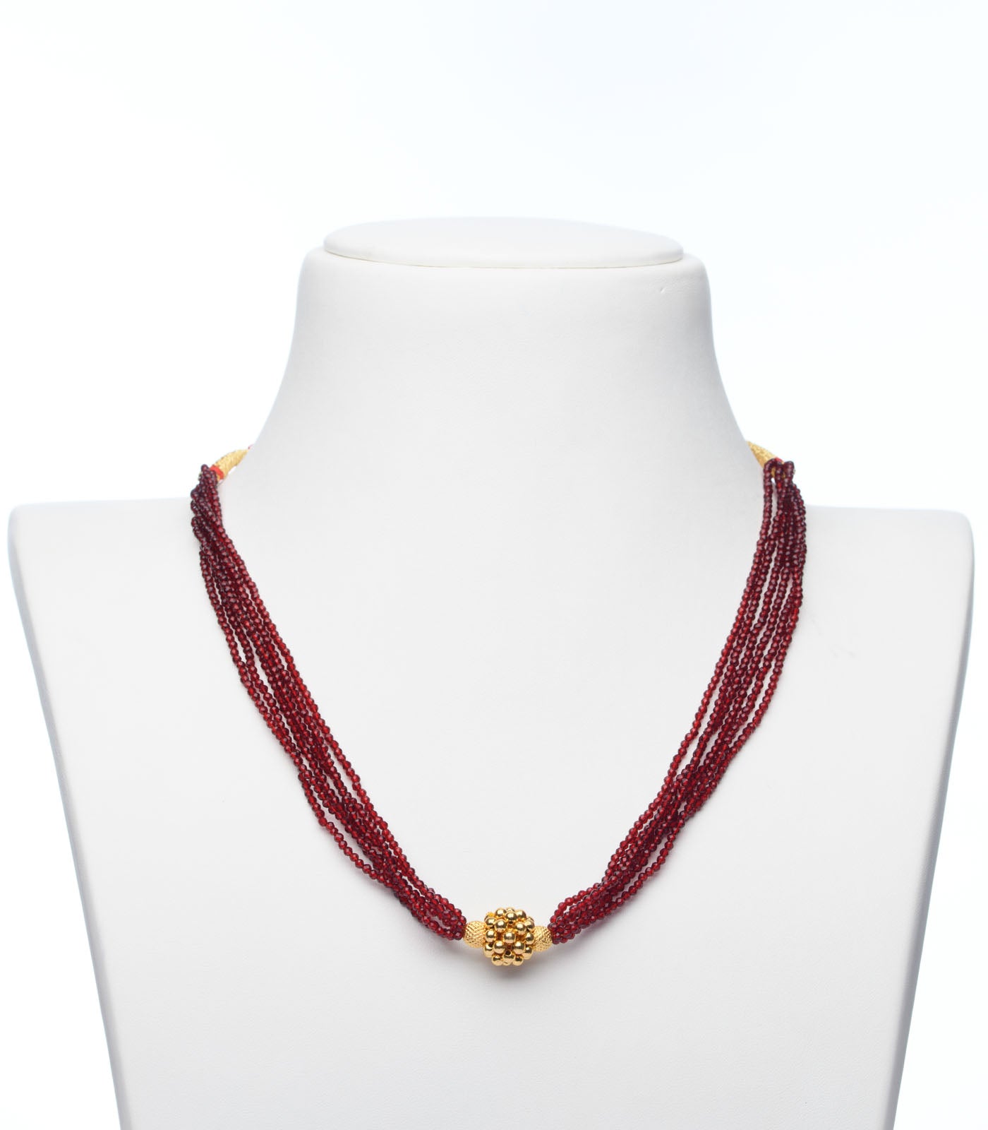 Necklace | Buy Dark Maroon Beads Radiant Gold Pendant Necklace ...