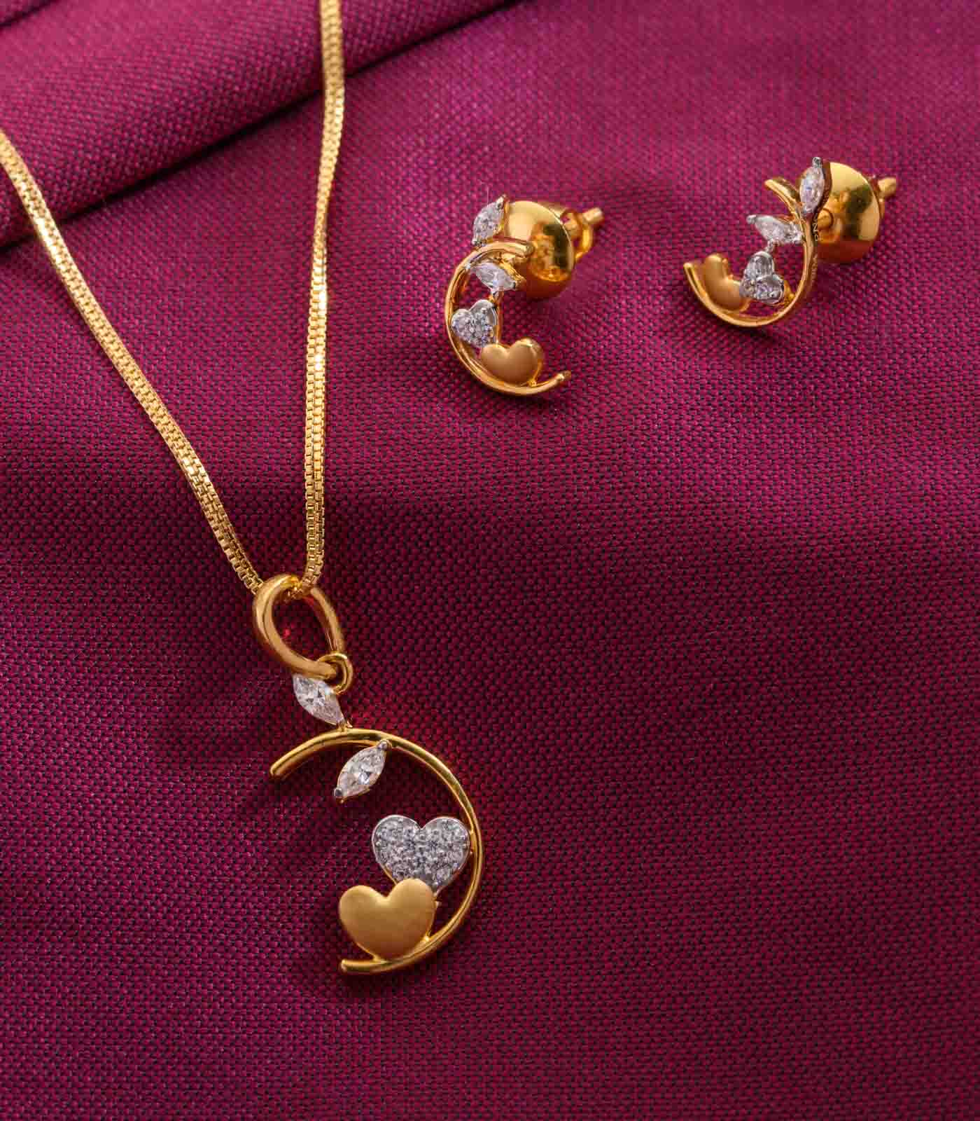 PNG Son's Moon style double heart pendant set – Gadgil