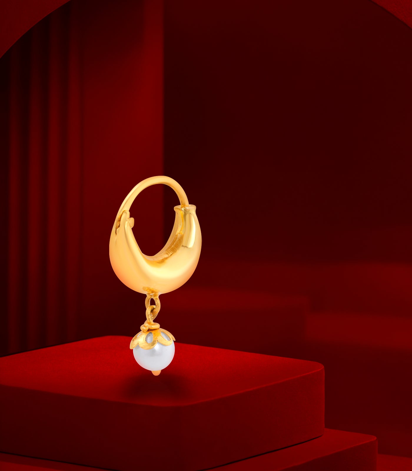 Classic Gold Loop With Pearl Bali