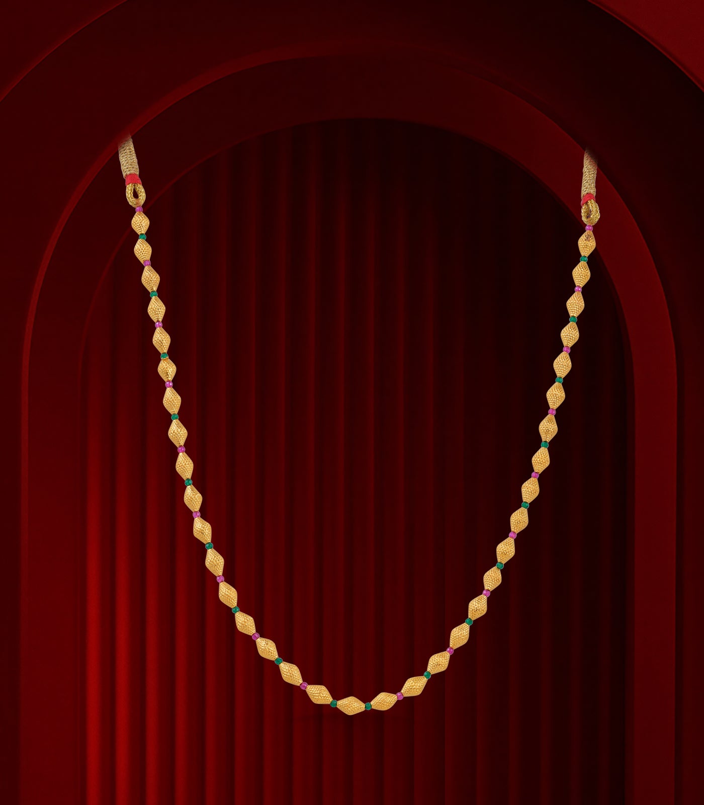 Conical Bead Single Layered Gold Necklace