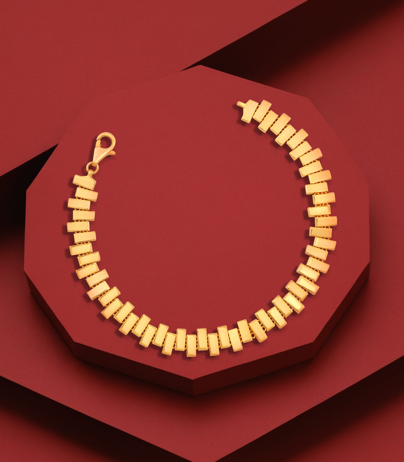 Golden Segment Link Bracelet