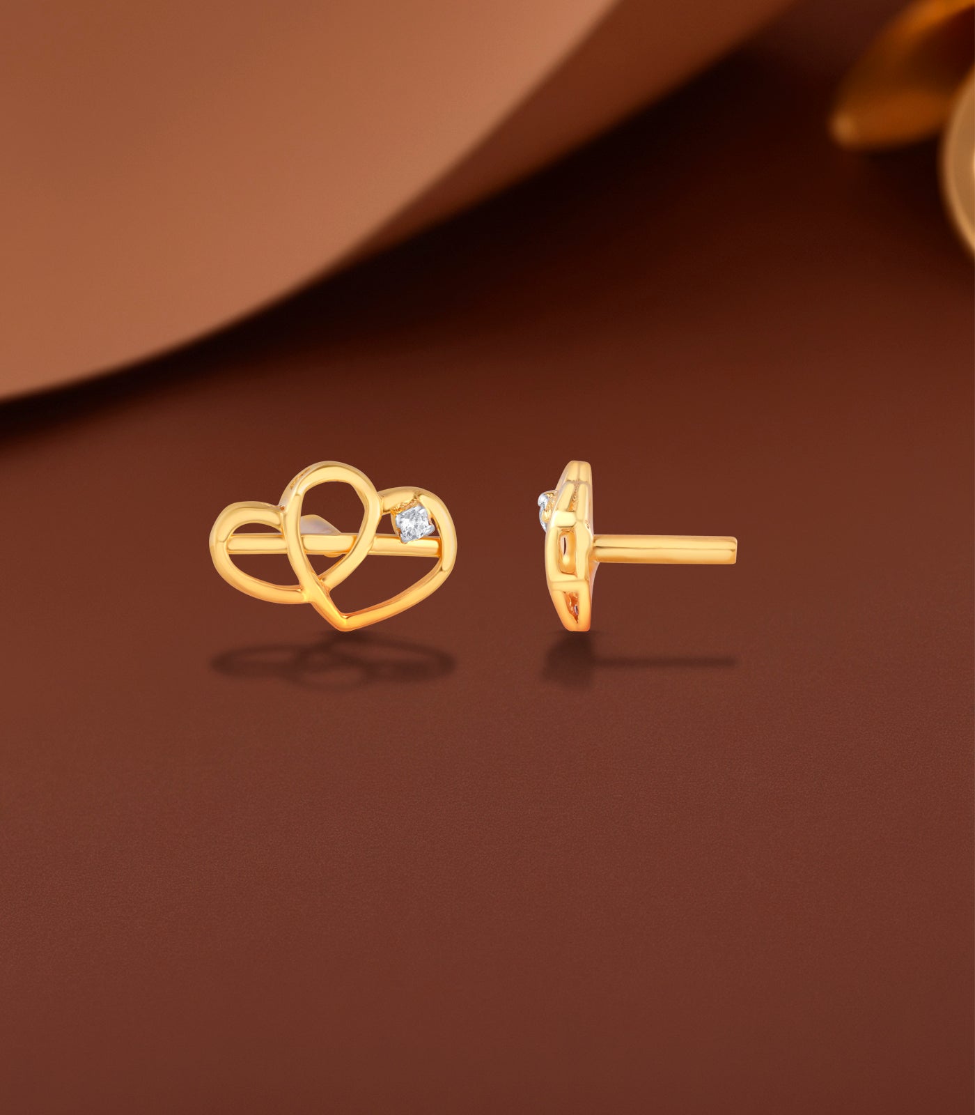 Infinity Heart Gold Earrings