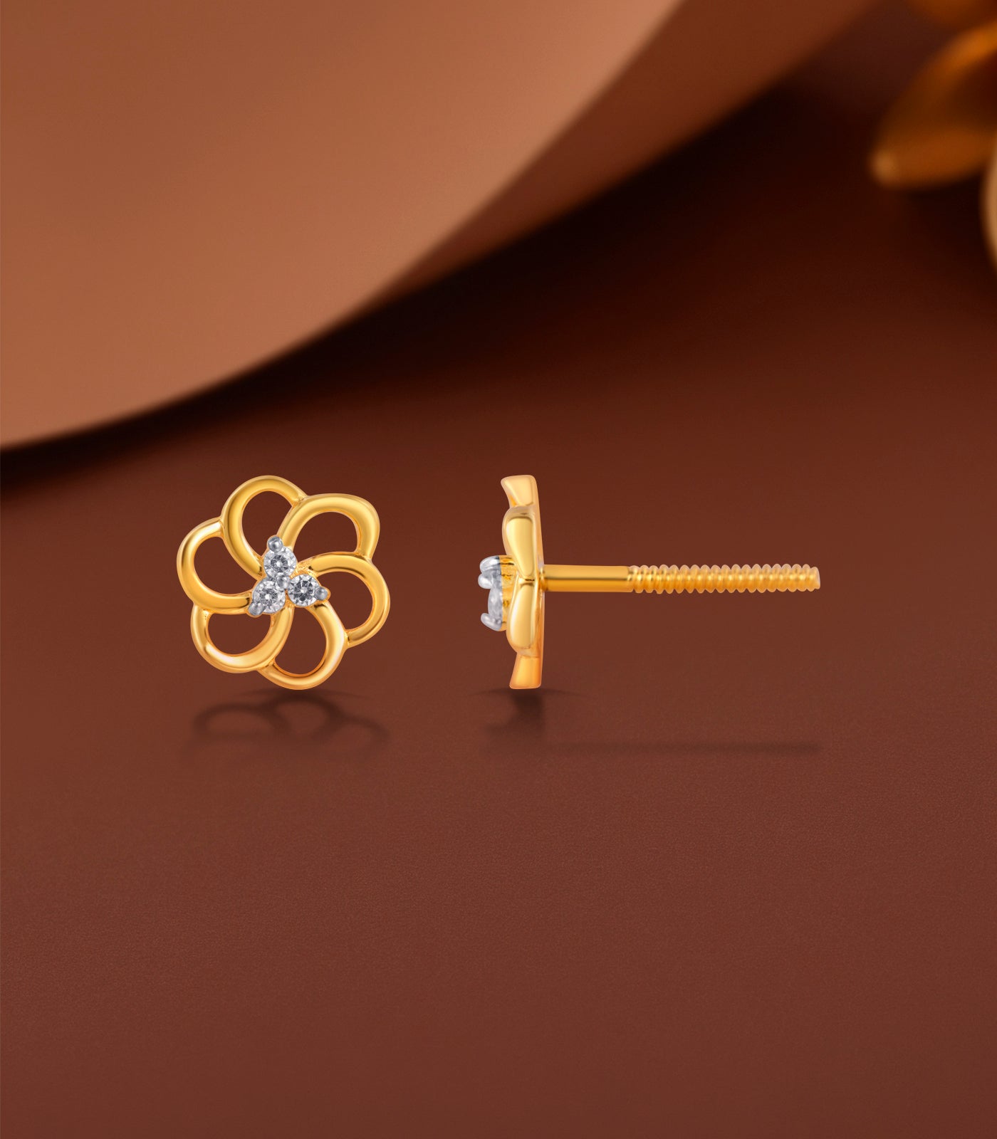 Petal Loop Gold Earrings