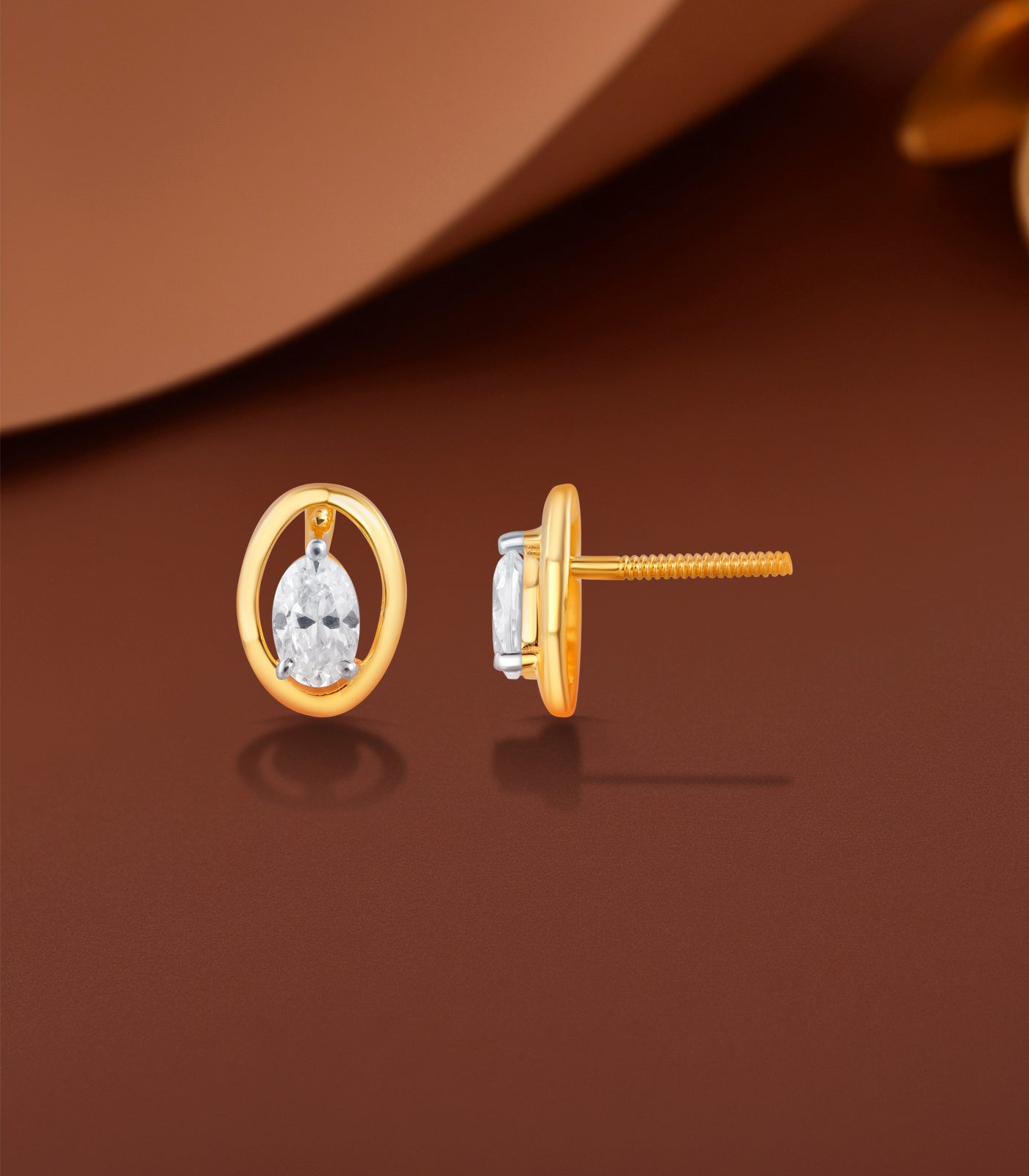 Halo Drop Gold Earrings