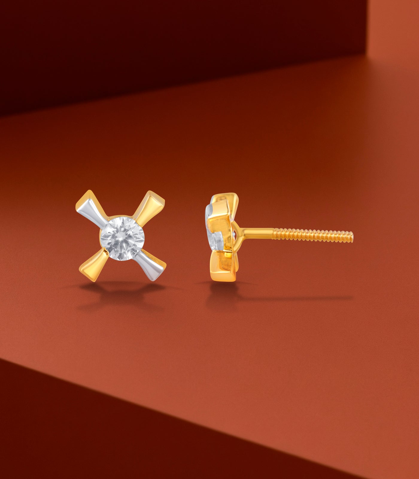 Radiant Cross Gold Earrings