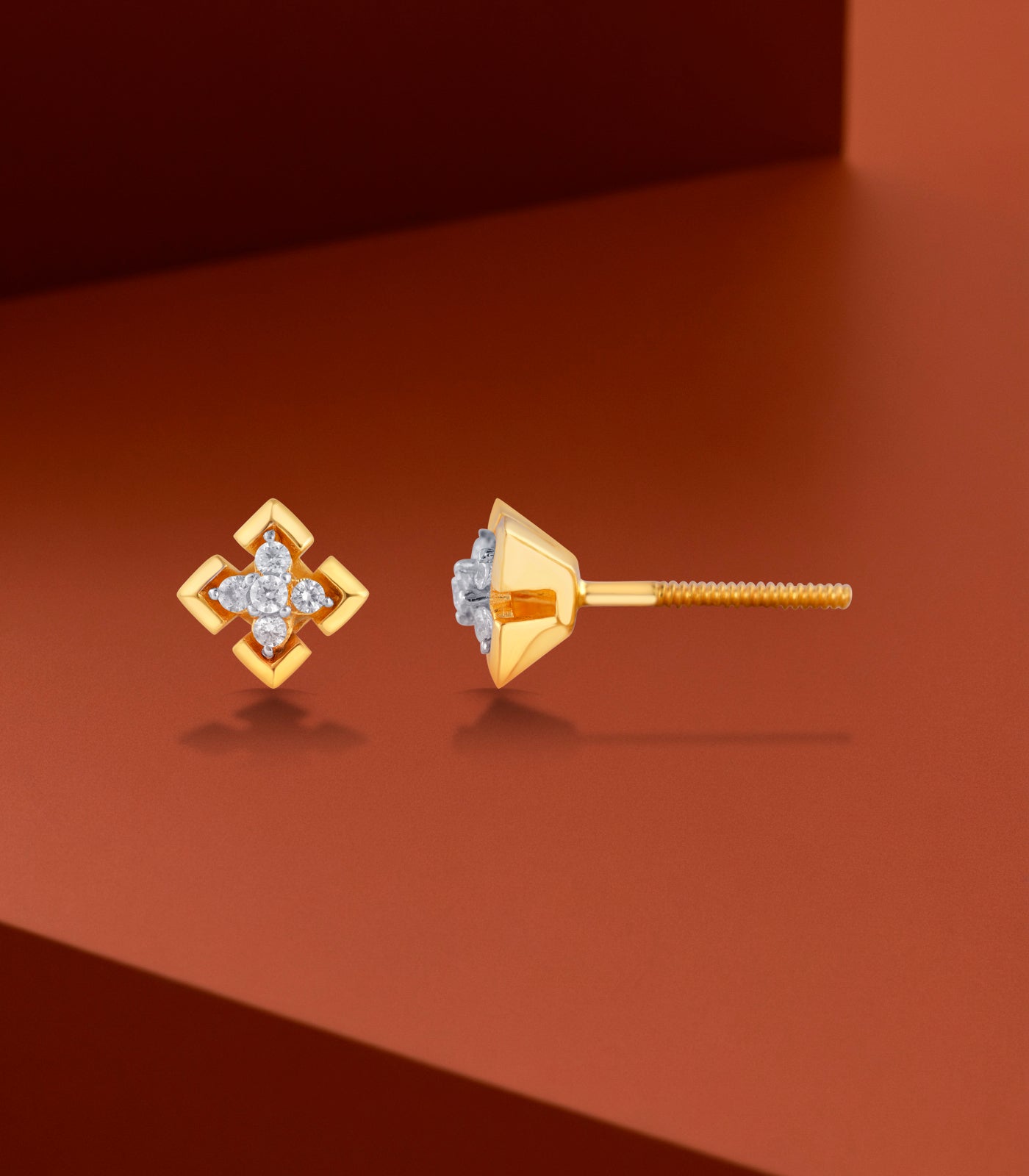 Luminous Cross Gold Earrings