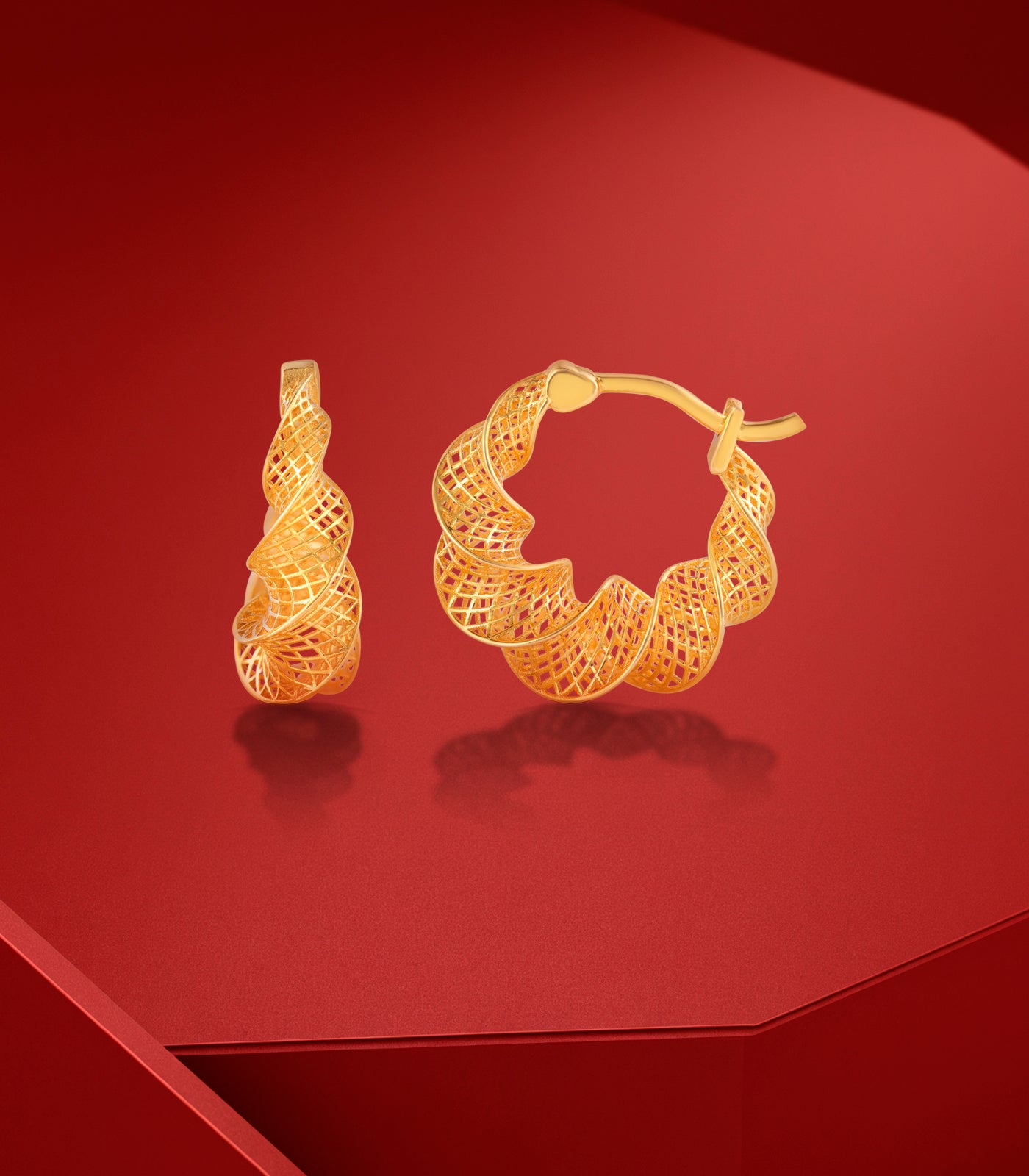 Golden Spiral Mesh Hoops