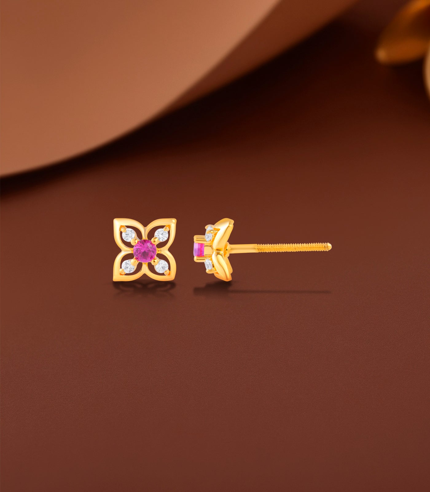 Pink Quadret Gold Tops