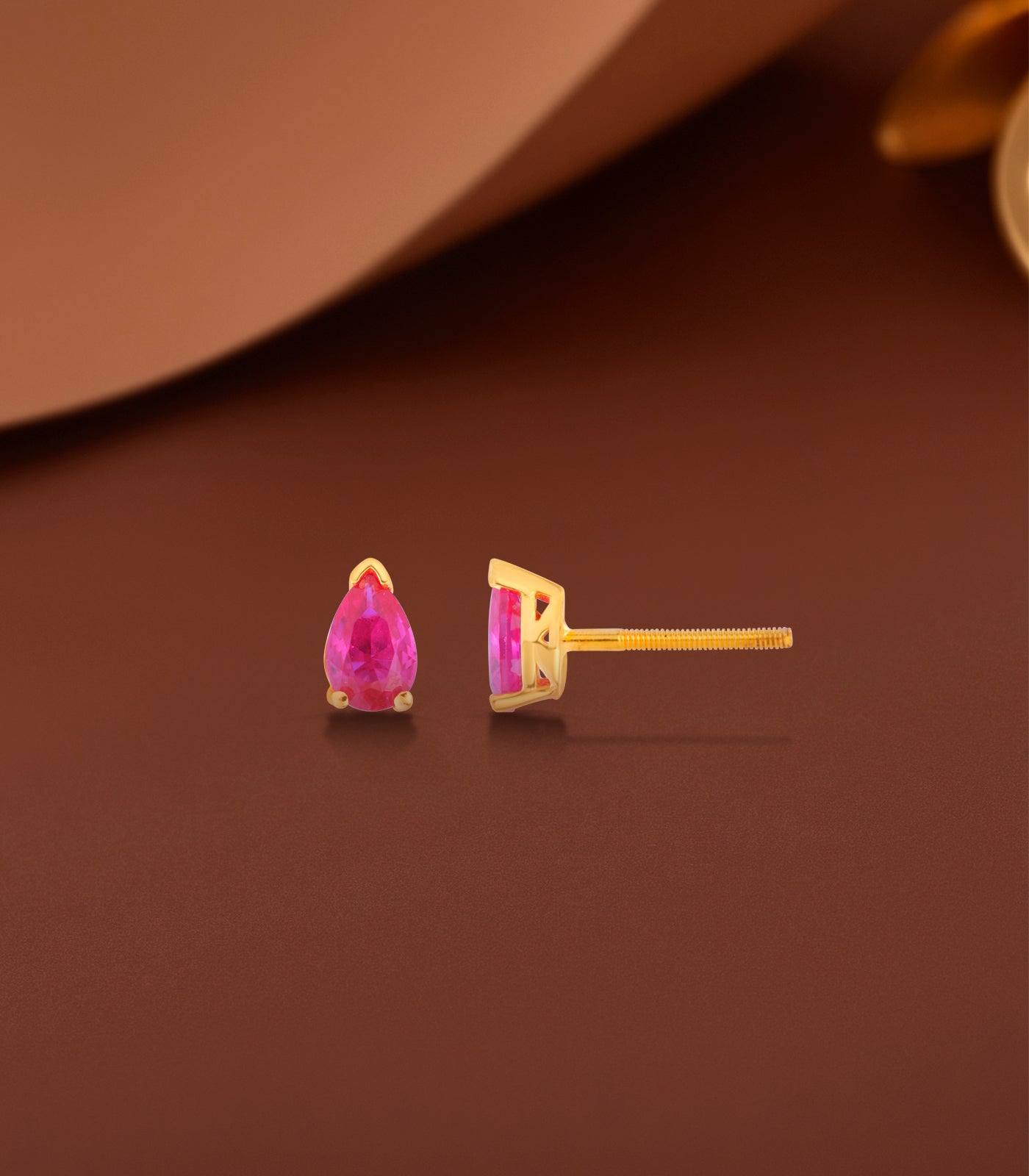 Pink Drop Shaped Gold Tops