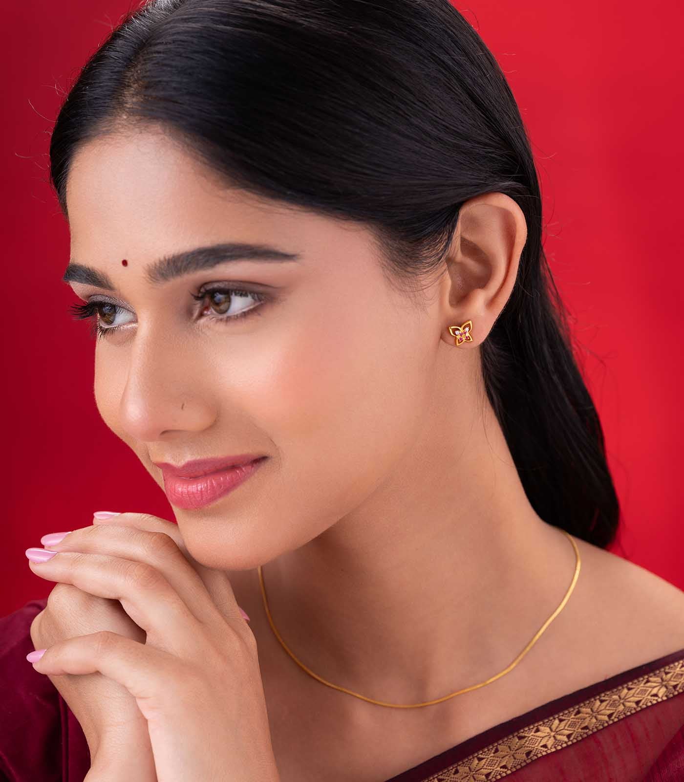 Pink Floral Gold Tops