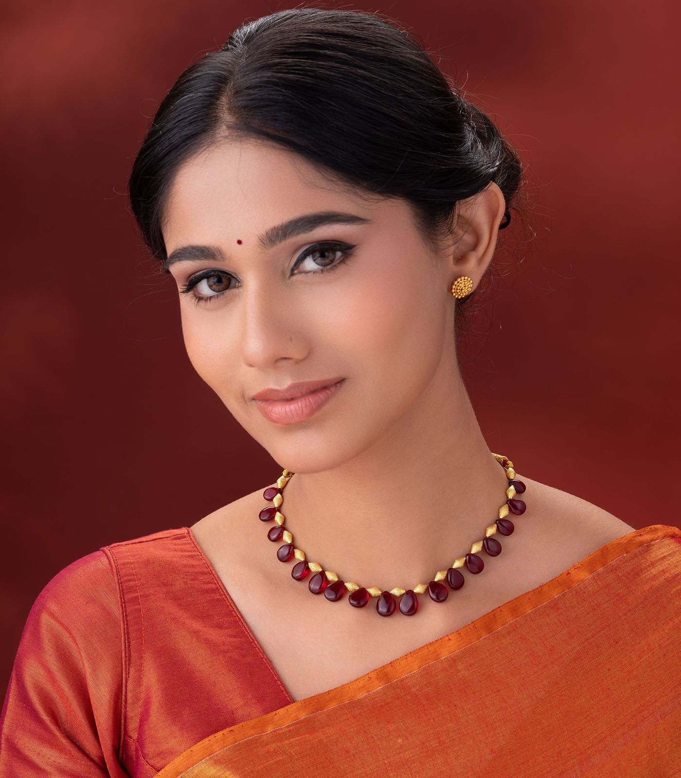 Maroon Petal Necklace