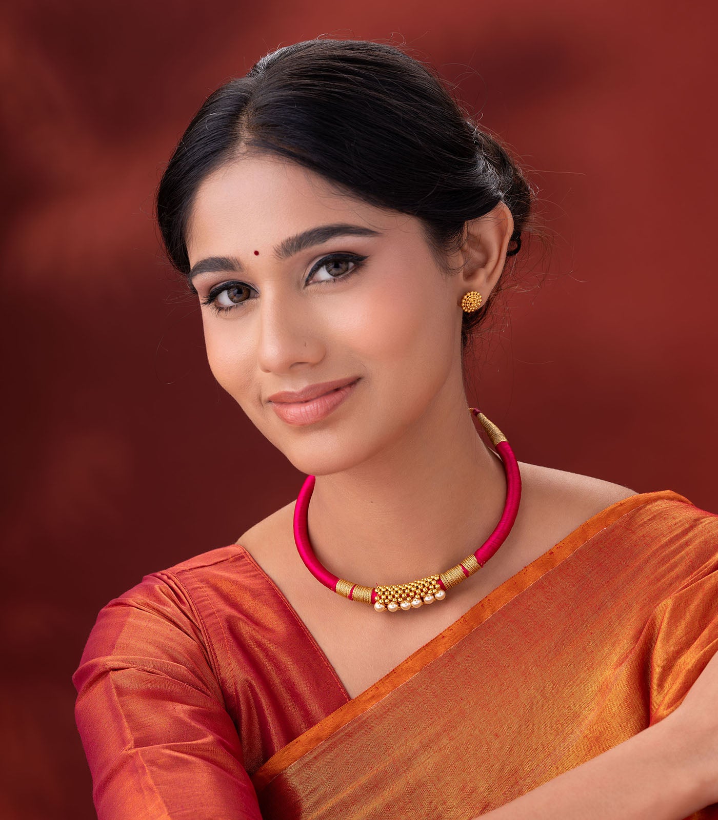 Magenta Thread Goph Necklace