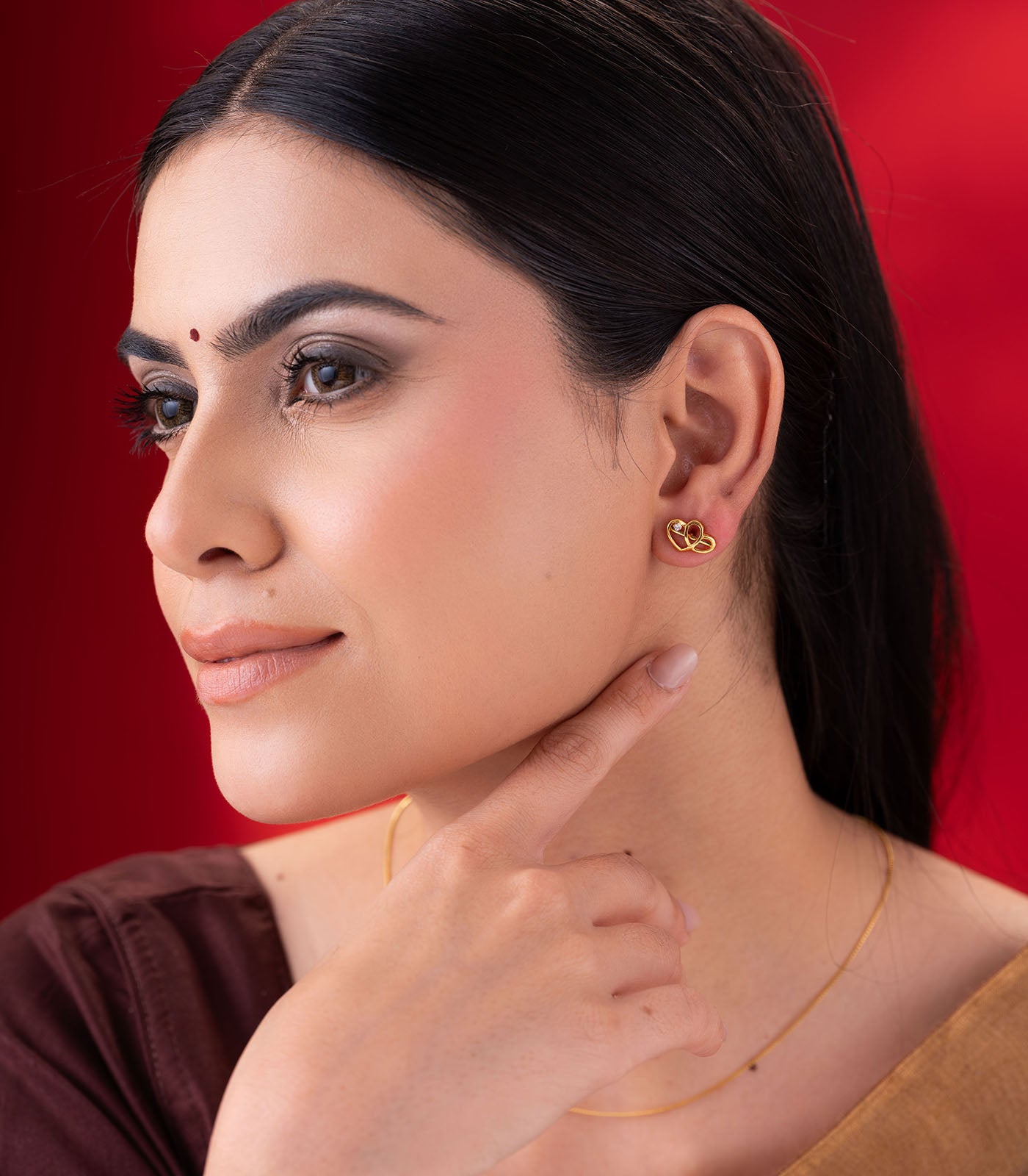 Infinity Heart Gold Earrings