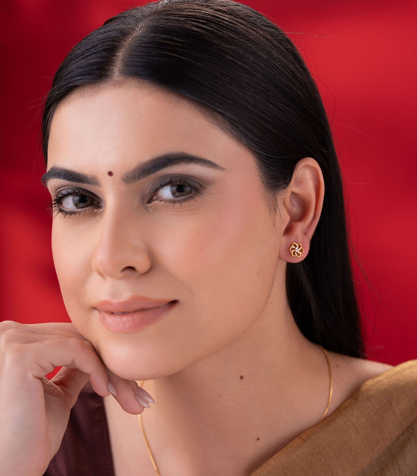 Petal Loop Gold Earrings