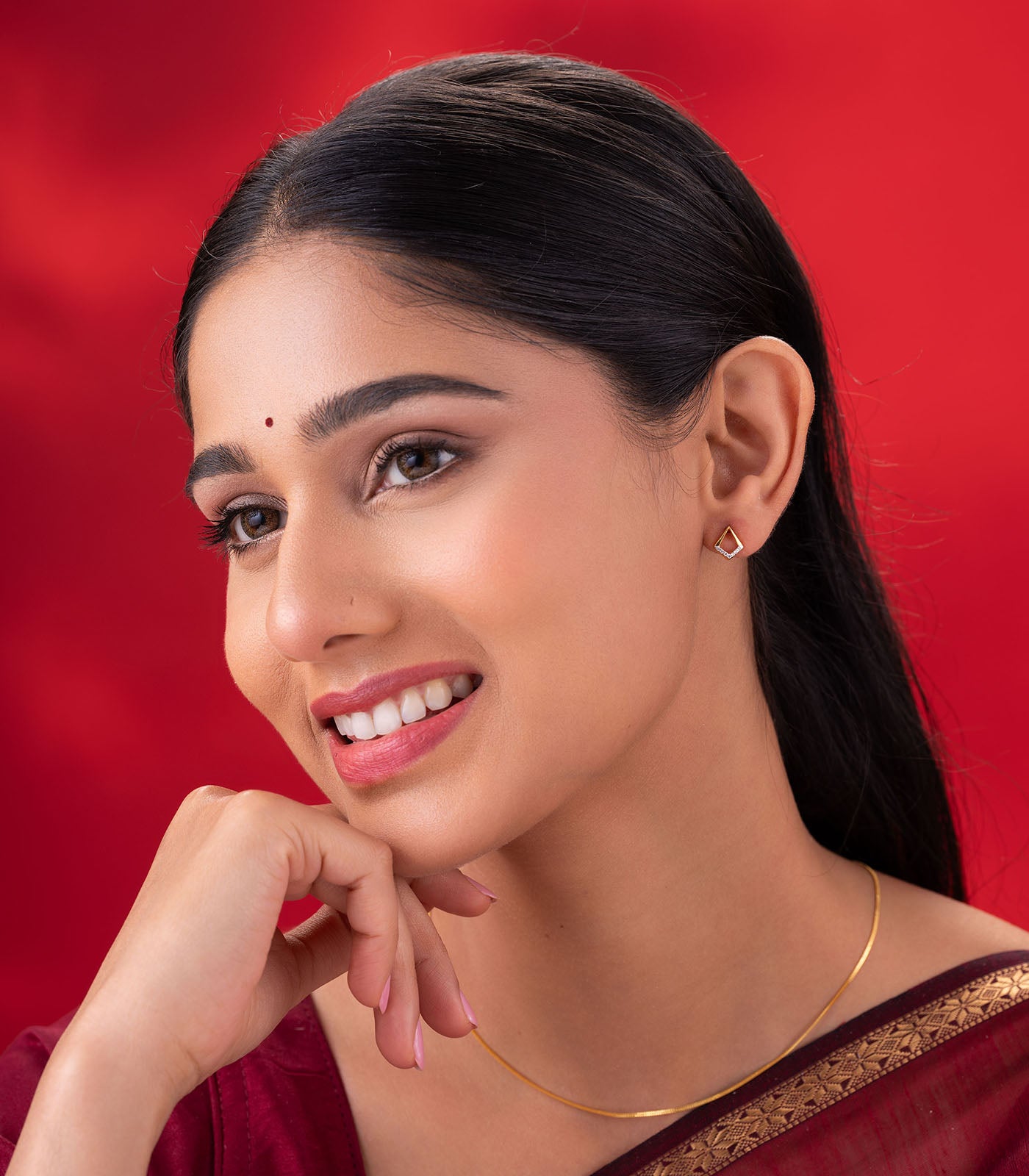 Prism Edge Gold Earrings