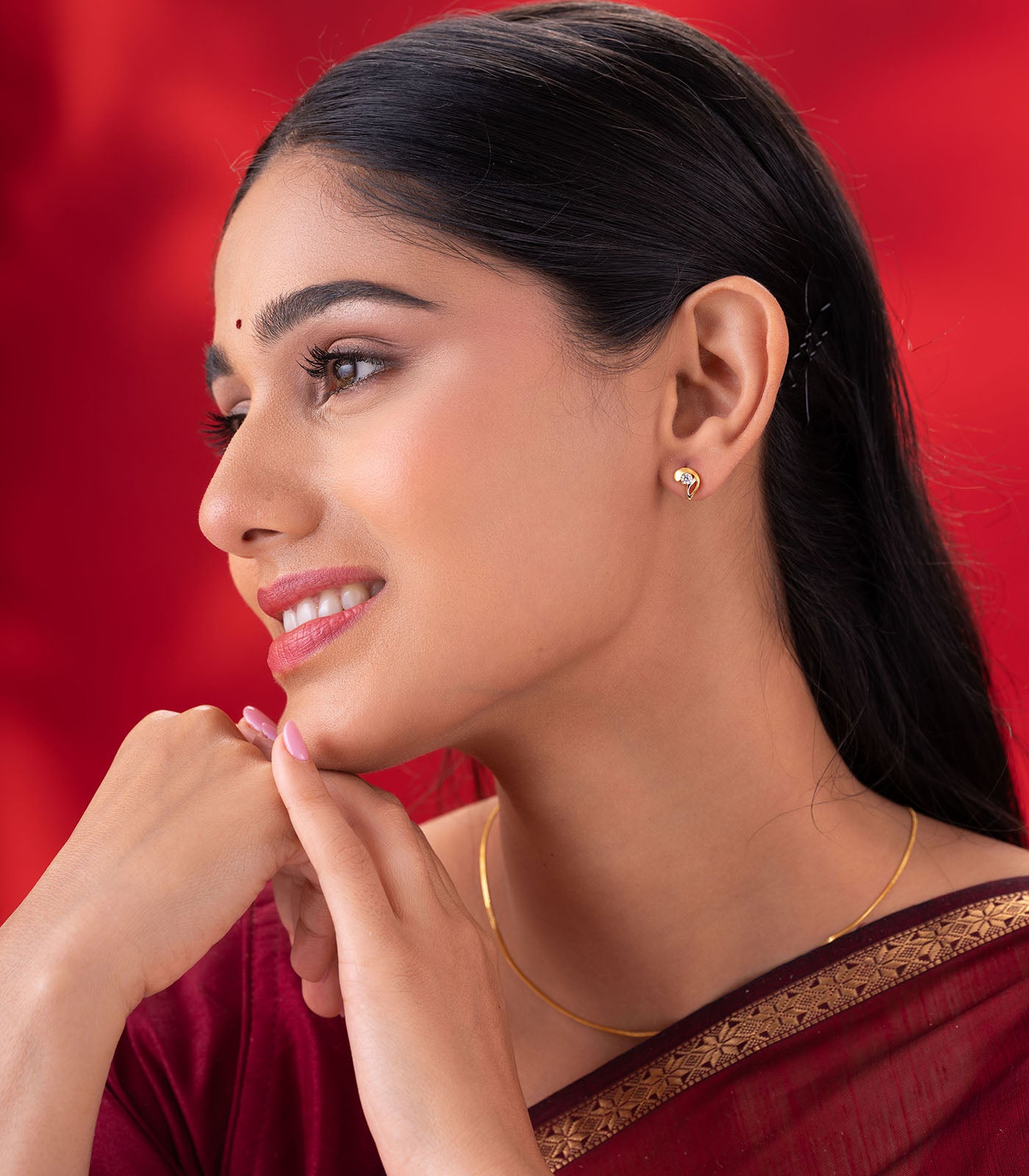 Crescent Glow Gold Earrings