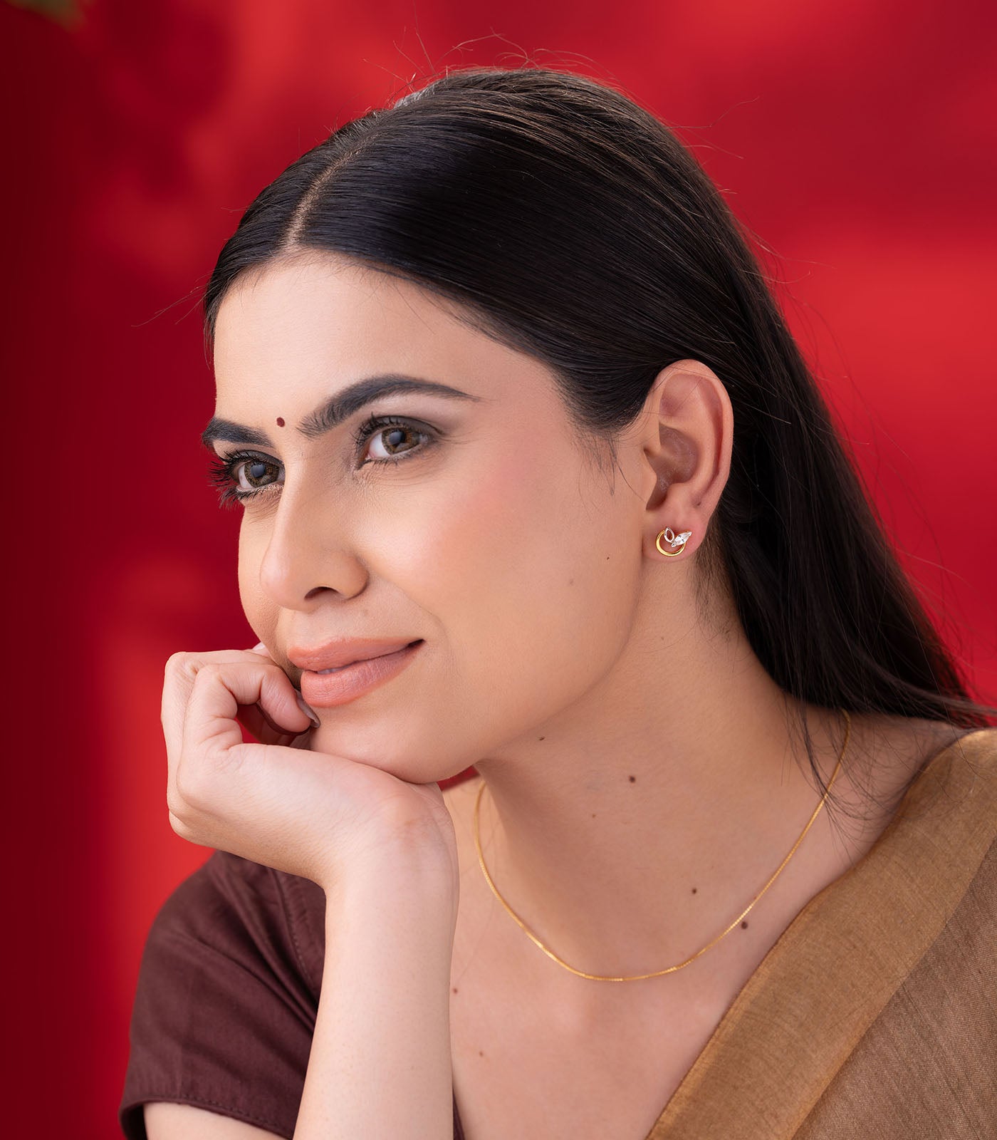 Petal Shine Gold Earrings