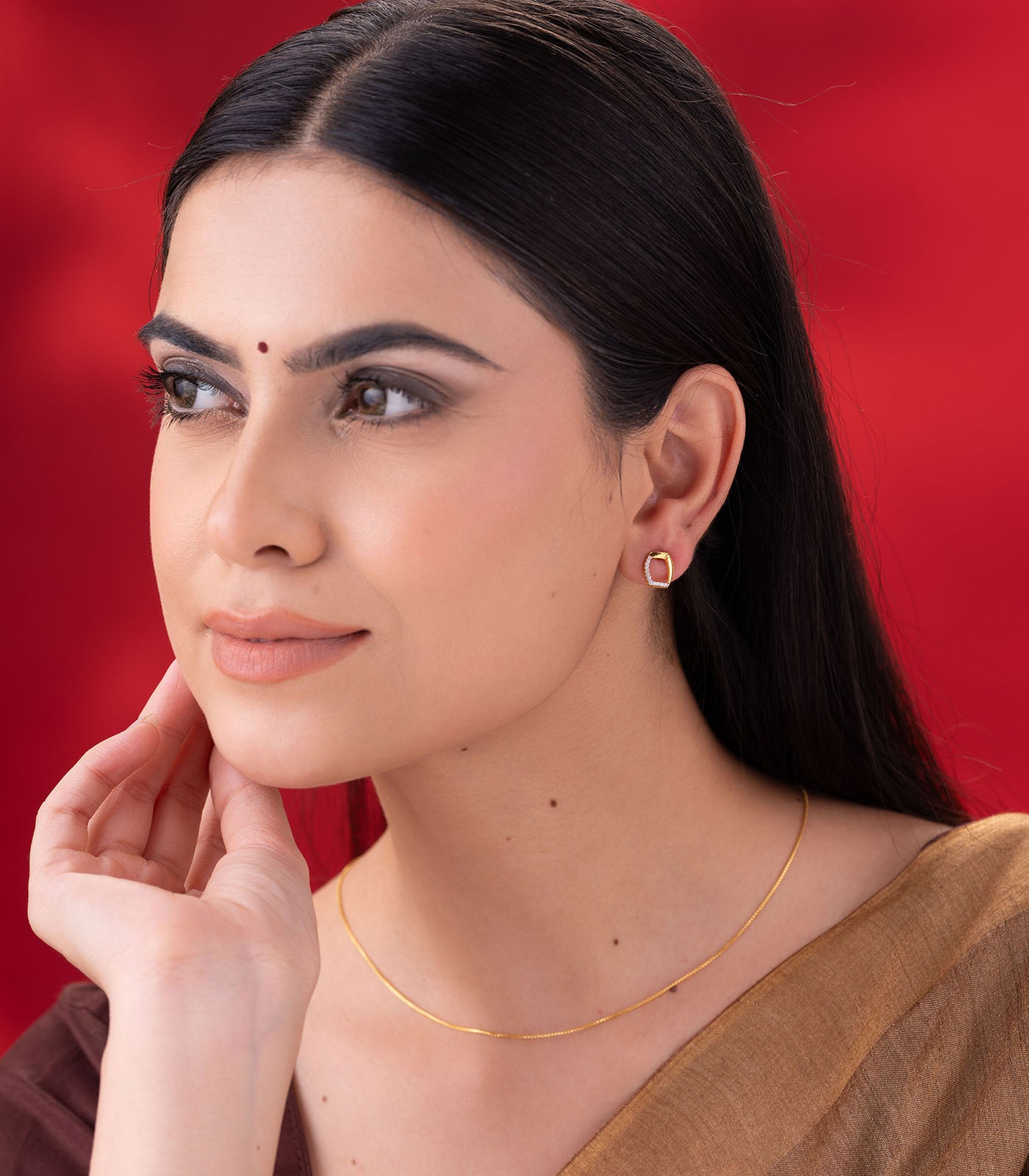 Aurora Edge Gold Earrings