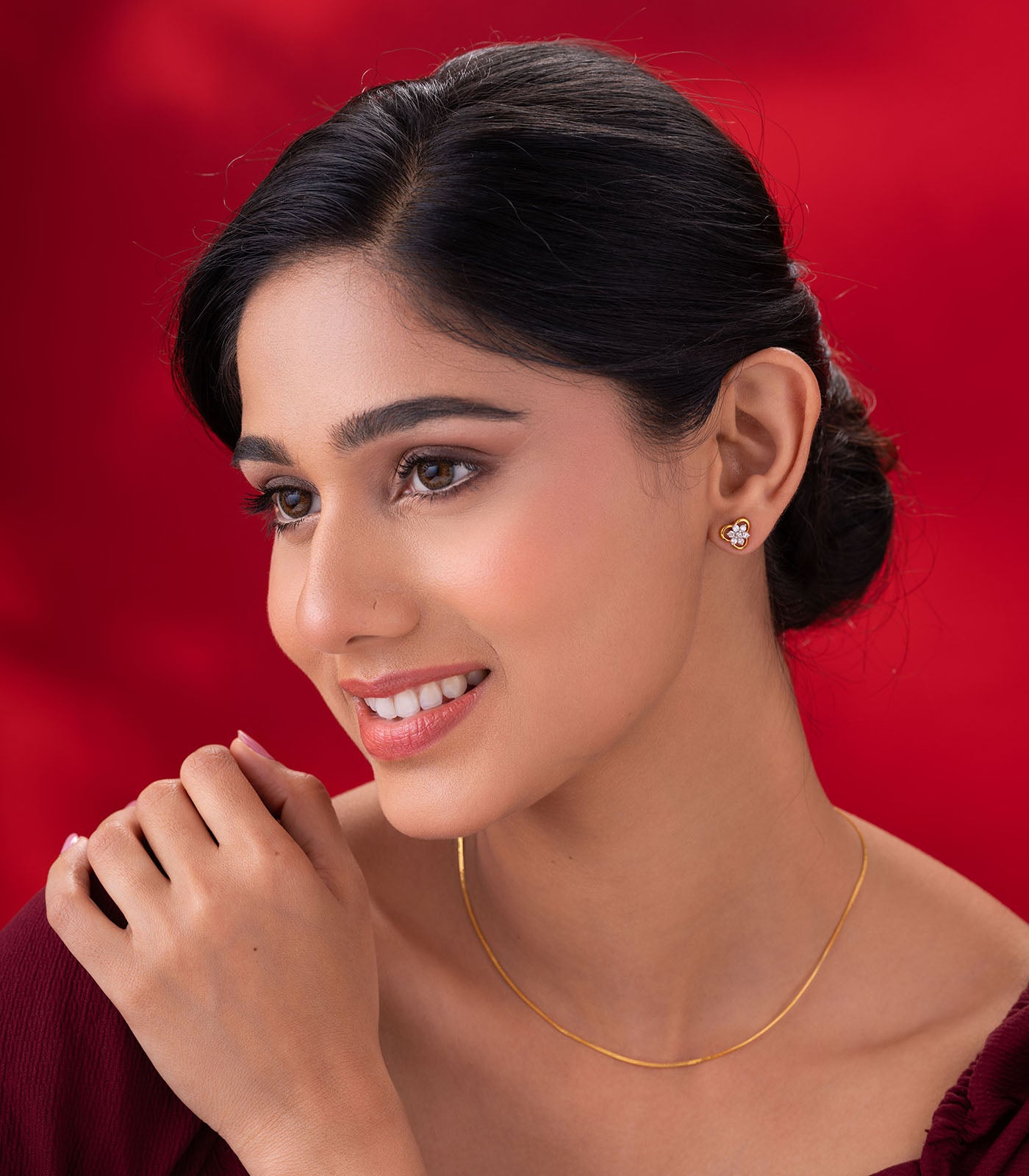 Petal Gleam Gold Earrings