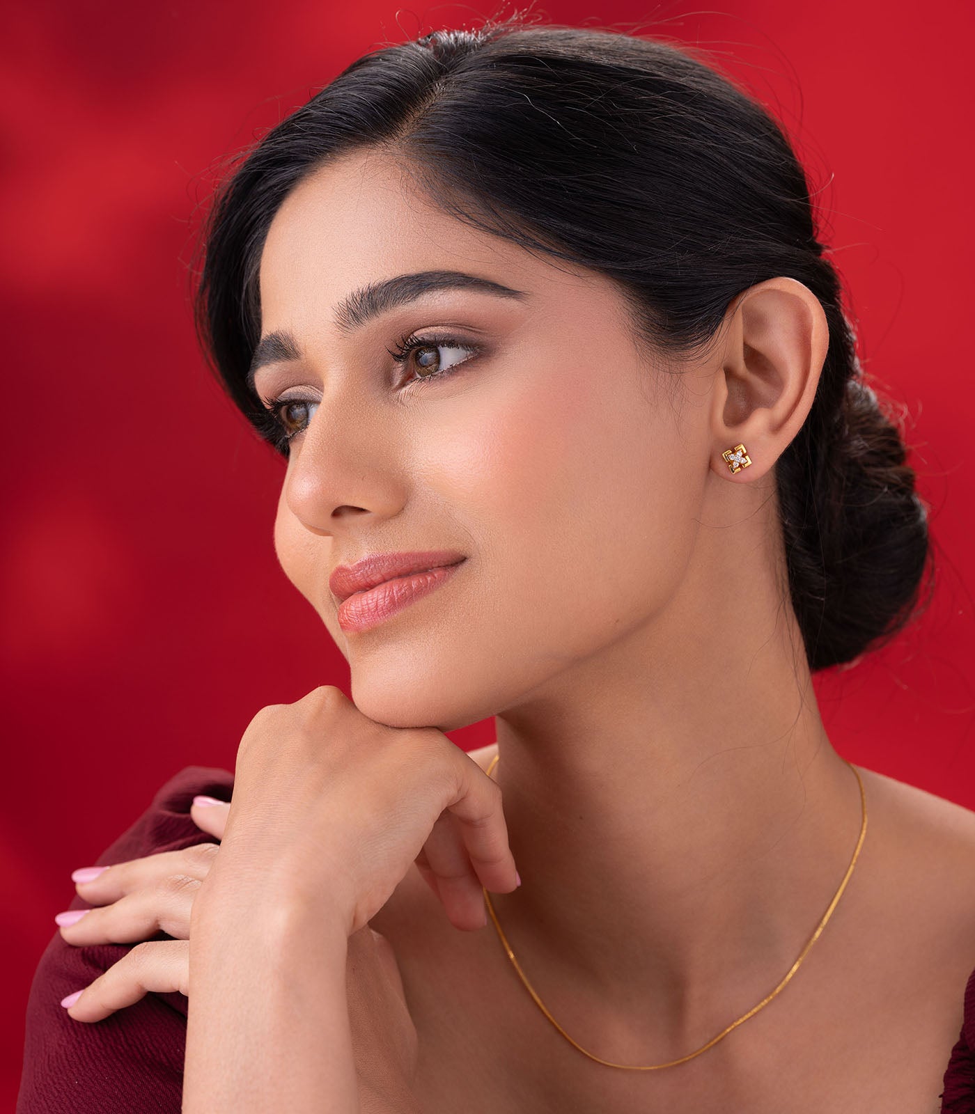 Luminous Cross Gold Earrings