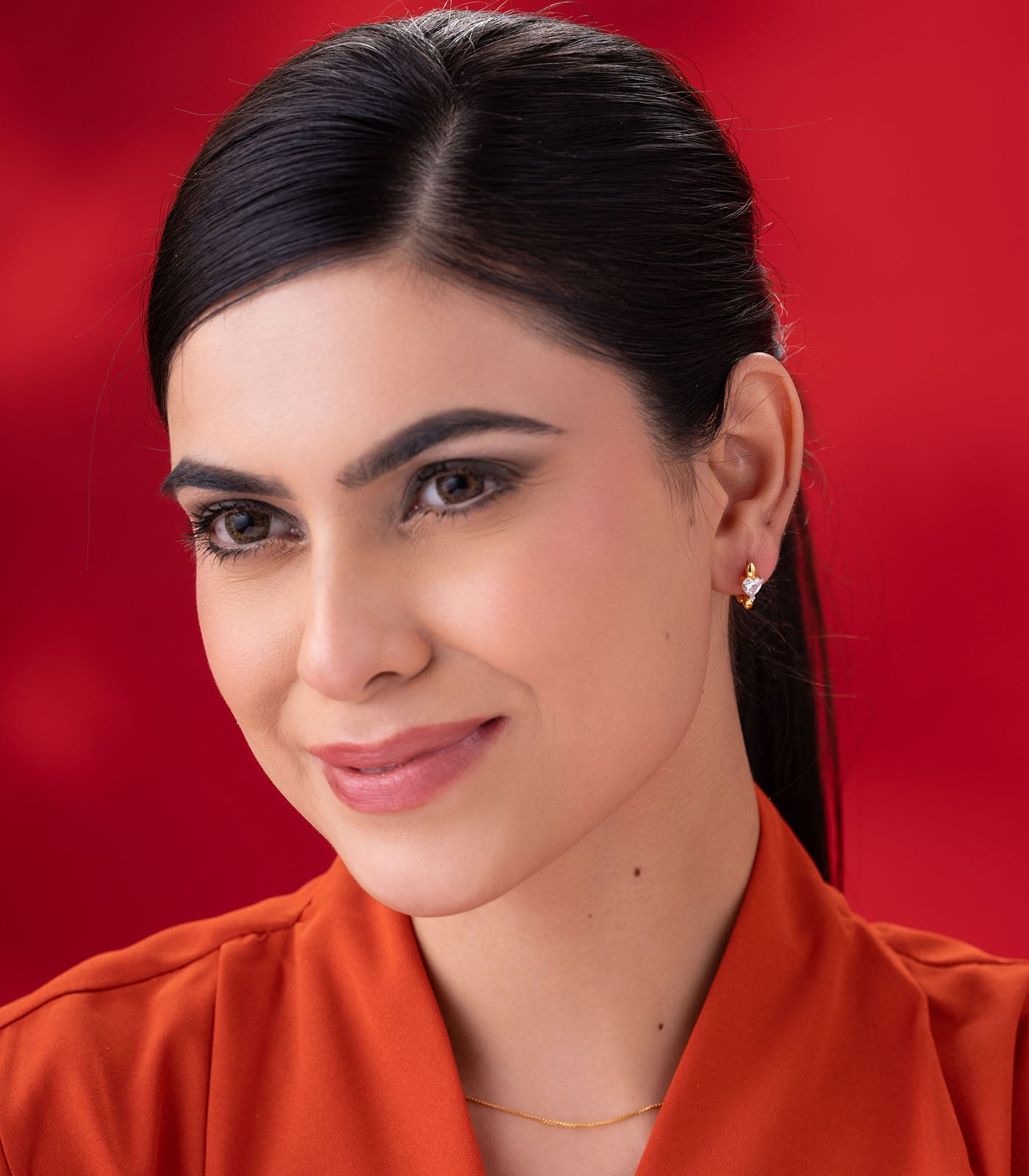 Amora Heart Gold Earrings