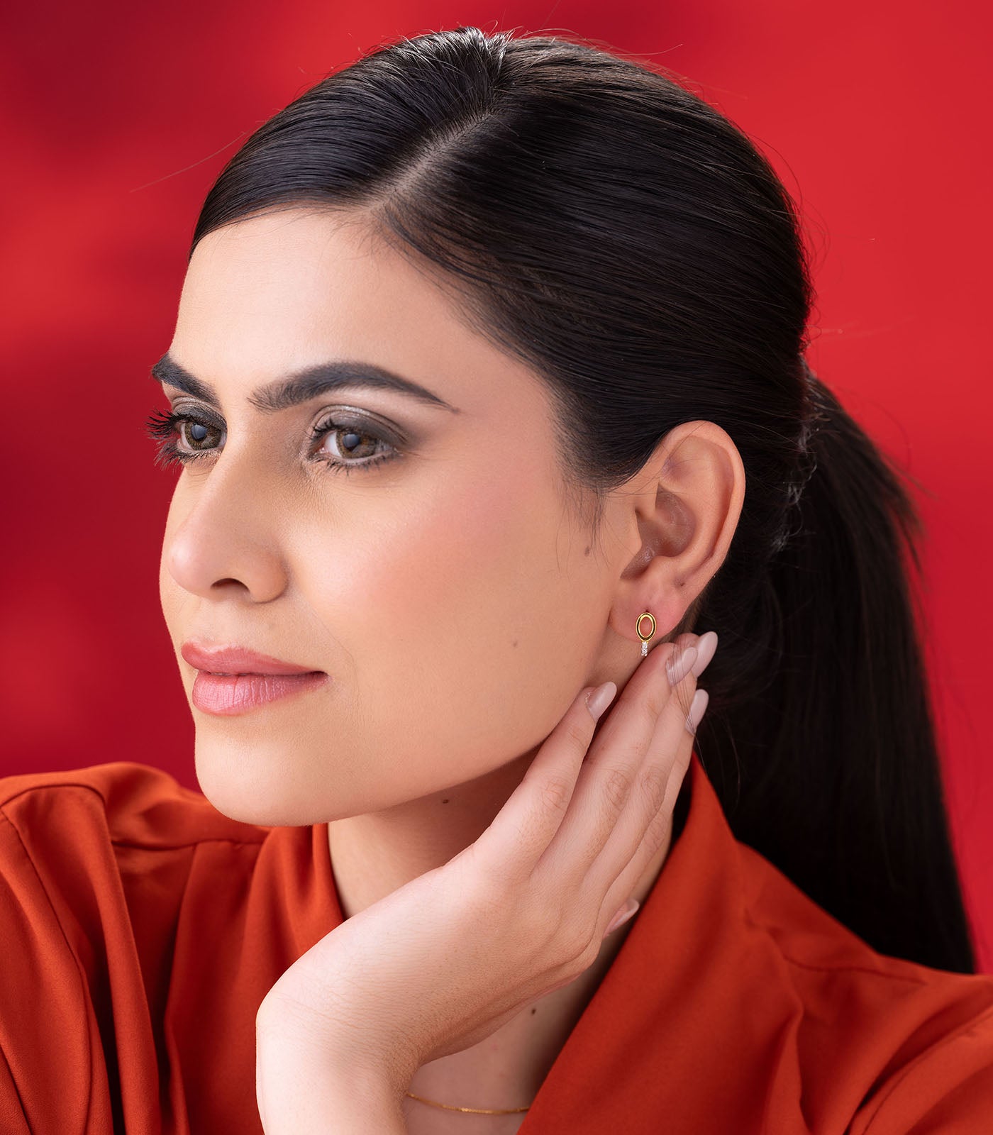 Aurelia Arc Gold Hoop Earrings