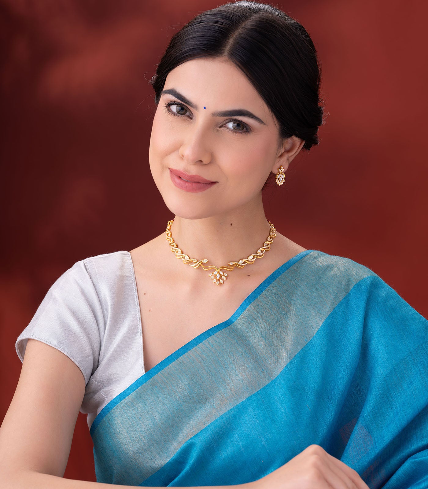 Ethereal Bloom Gold Necklace Set