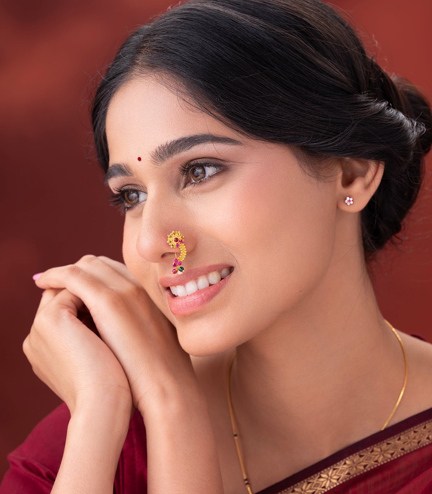 Classic Blossom Gold Nath (Pierced)