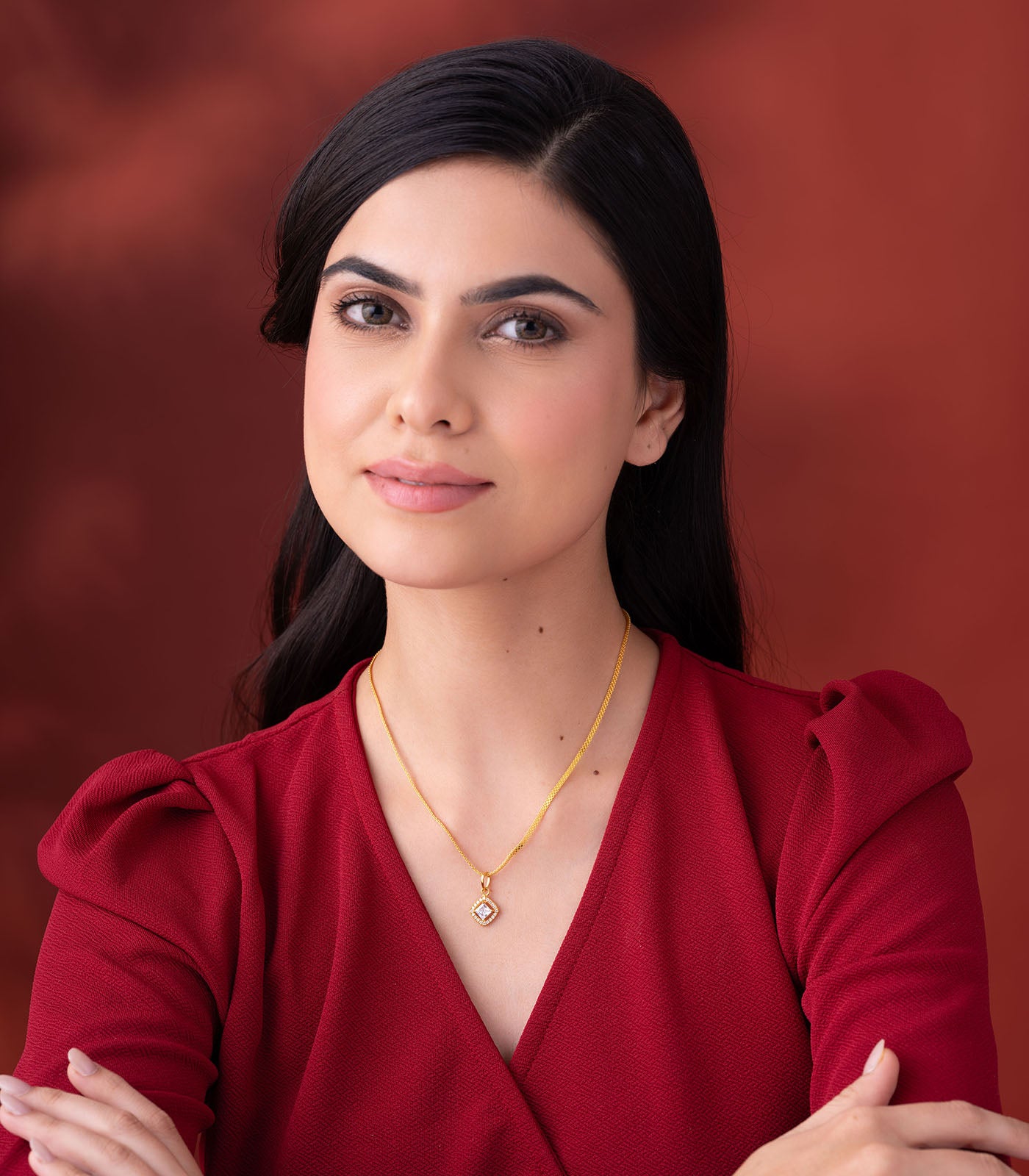 Regal Square Gold Pendant