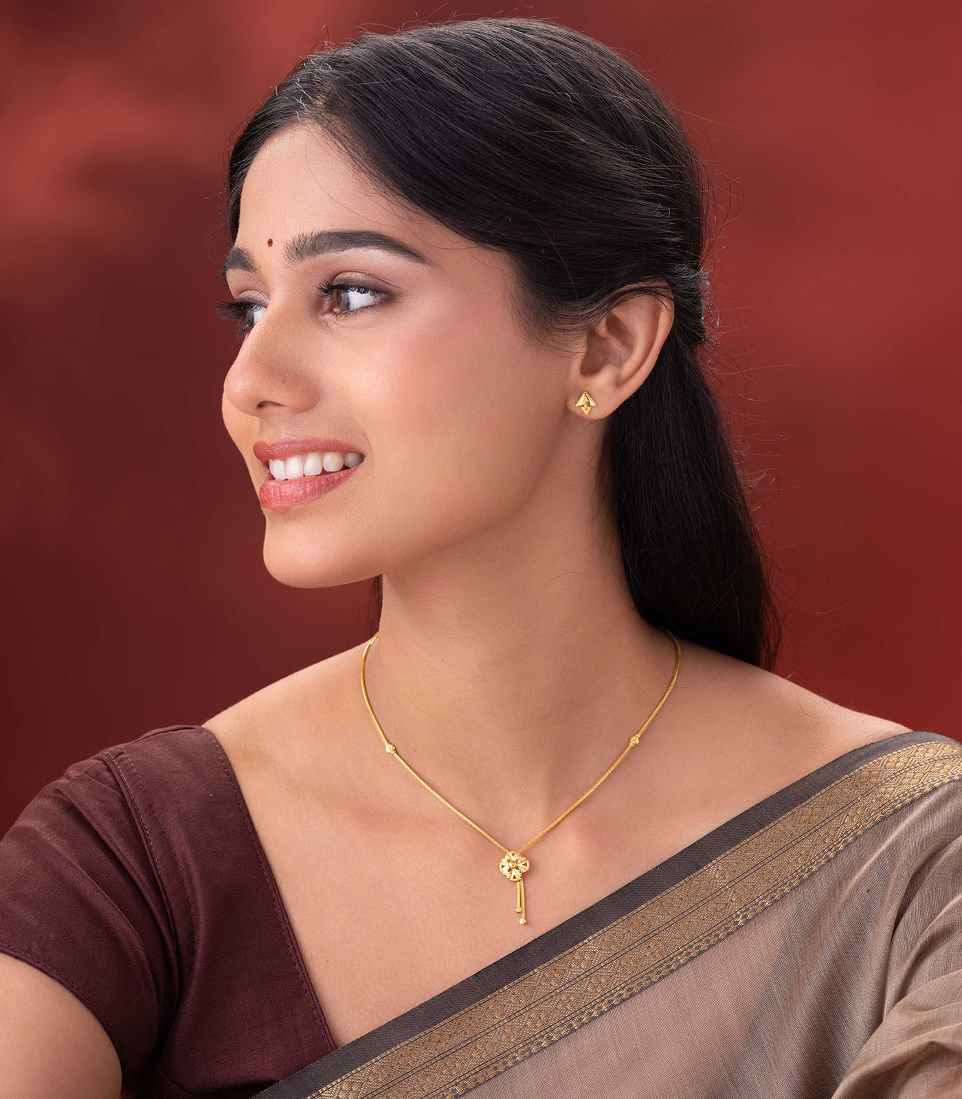 Floral Drop Goph Necklace