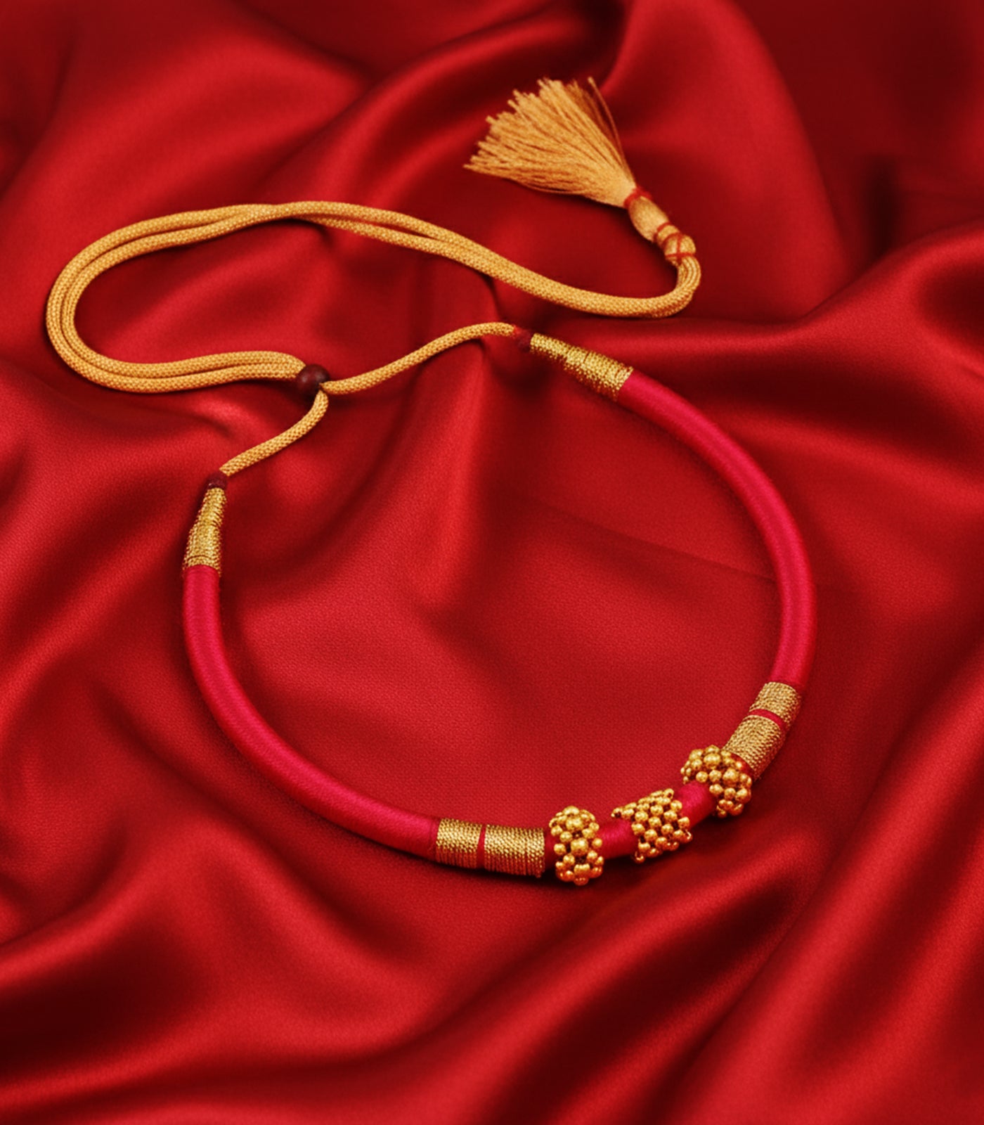 Burnt Red Thread Goph Necklace