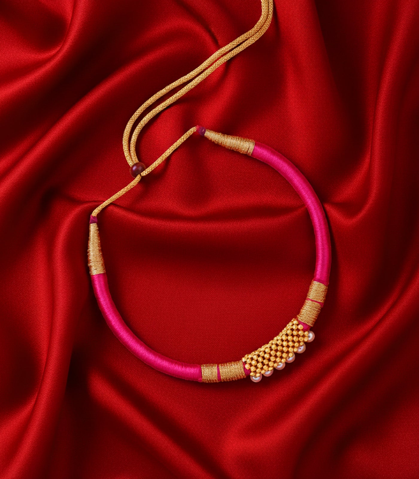 Magenta Thread Goph Necklace