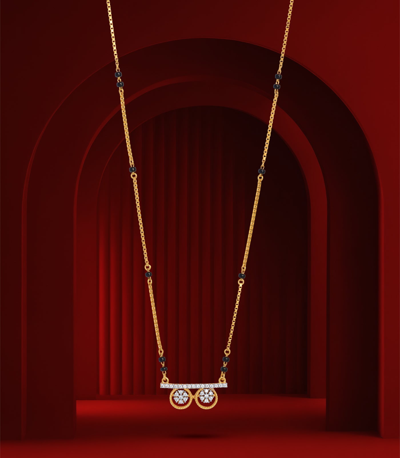 Twin Bloom Gold Mangalsutra