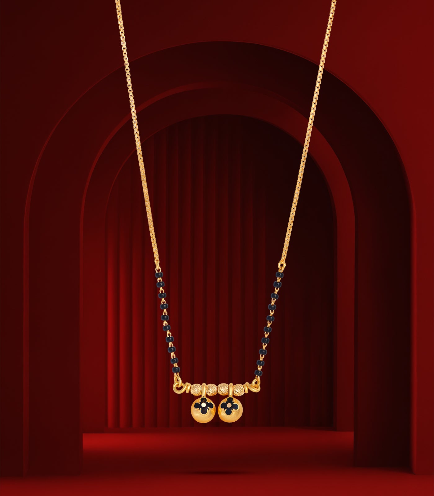 Black beaded dorla Mangalsutra