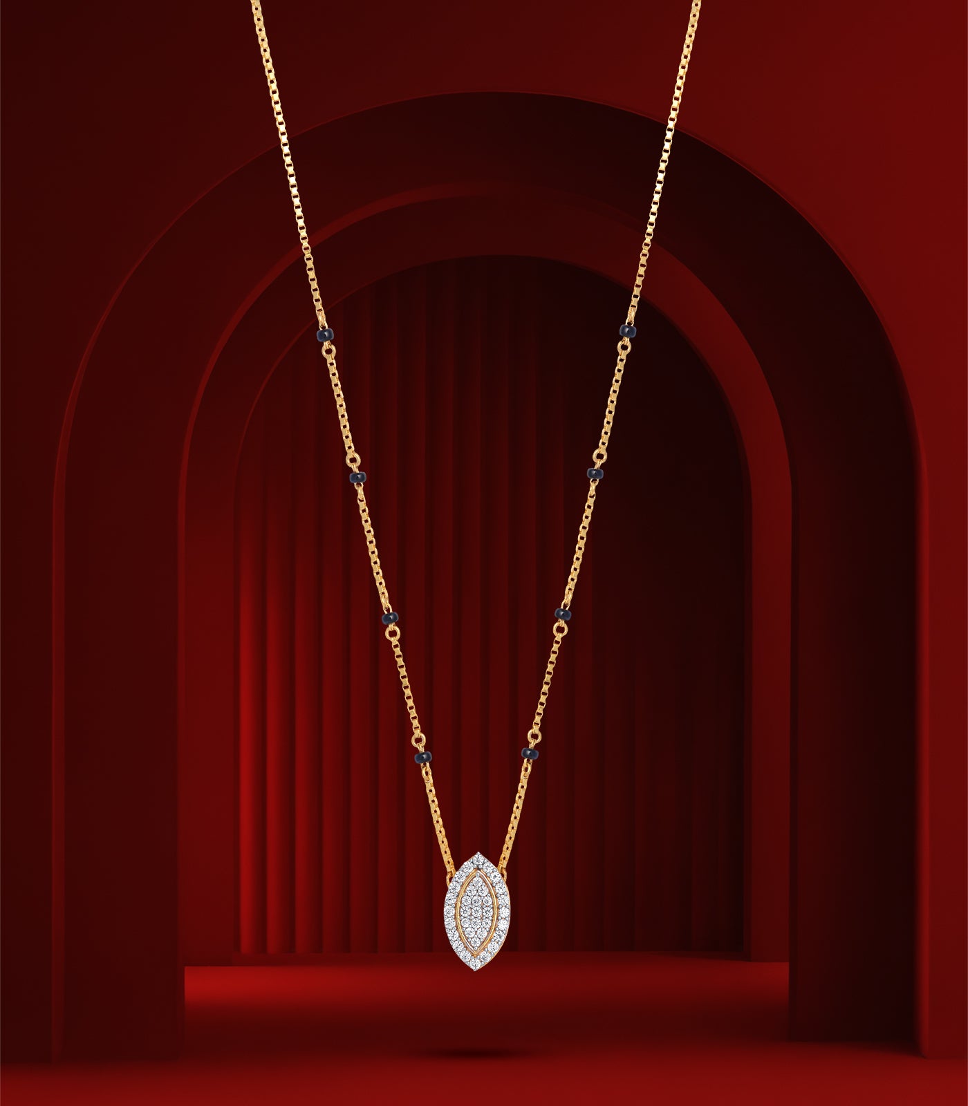 Marquise Elegance Gold Mangalsutra