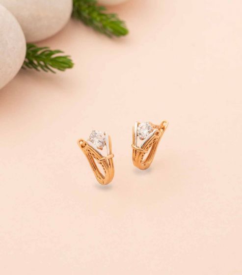 Buy 18-Carat Gold Earring Unique Design Online P N Gadgil & Sons