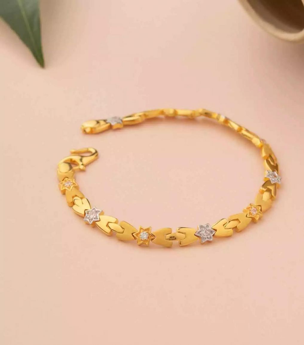 Buy Pure Gold Plated Heartin Design Bracelet Buy Online Shopping