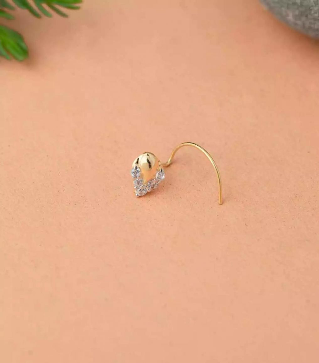 Buy Azai by Nykaa Fashion Gold Tone Pearl Nose Ring Online