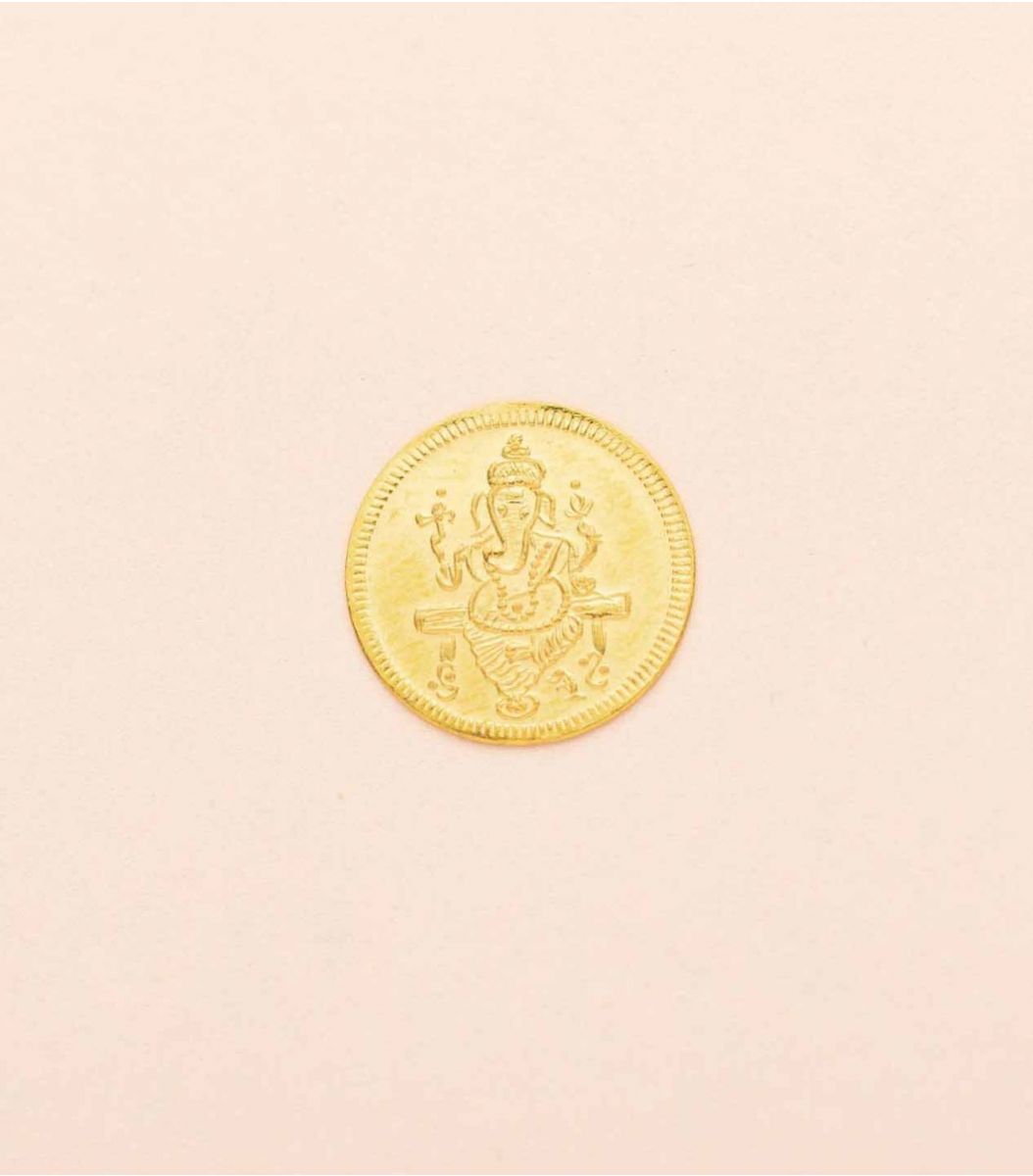 Gold Ganpati Coin-0.5GM
